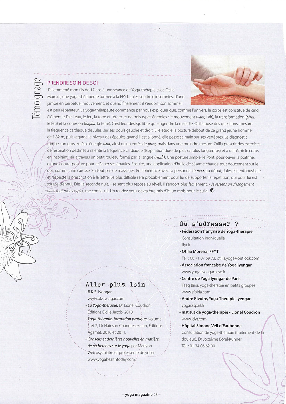 Interview dans Yoga Magazine